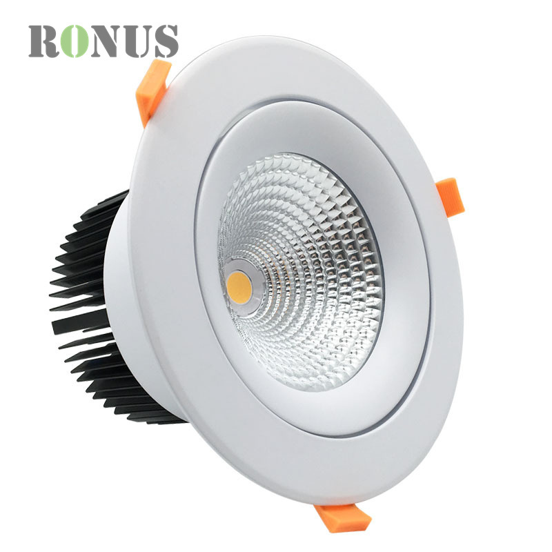 High Power 30W Dimmable IP44 Down Spot Light 6 Inch Hotel Project COB Recessed LED Downlight