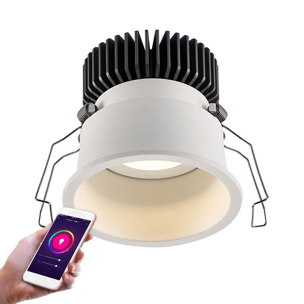 9w dali spot recessed rgb cob down light cct change dimmable zigbee wifi tuya led smart downlight