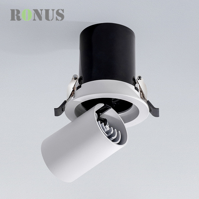 Bedroom Stretched Rotatable Adjustable Ceiling 12W Spot Light 9W Recessed COB LED Spotlight