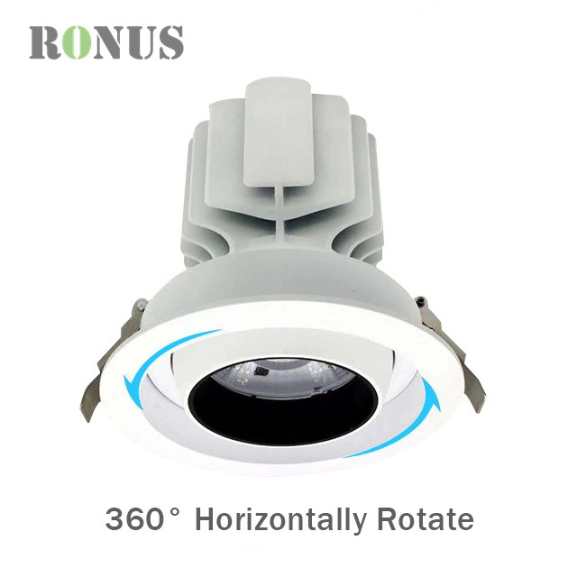 Commercial 6 Inch 30W Spotlight Adjustable 25W Gimbal LED Down Light Saa Recessed COB Downlight