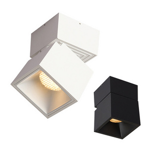 230V Modern 360 Rotatable 7 Watt Ceiling Spotlight 7W COB Surface Mount Square LED Downlight