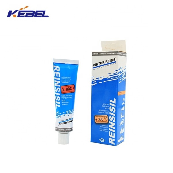 High-temper Waterproof Fireproof  Rtv Silicone Sealant  REINSISIL Gasket Maker with Blue Box and Specification