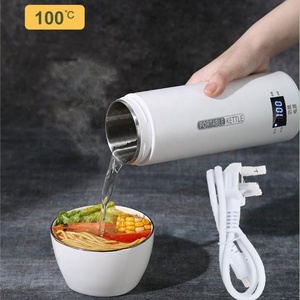 500ml self heating temperature control mug thermos stainless steel water bottle travel vacuum flasks portable kettle with plug