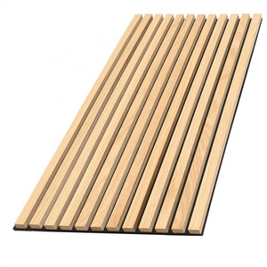 Wooden Veneer 3d Pet Mdf Composite Akupanel Wall Slatted Soundproof Acoustic Slat Panel Chinese Wall Art