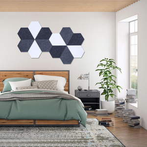 Felt Hexagon Acoustic Panel Pin Board Sticker Self Adhesive Bulletin Memo Hexagon Felt Cork Board Tiles