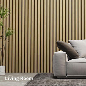 accent constructed wall panel of timber veneered slats panel