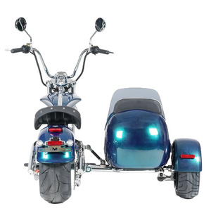 Rooder sara m1ps 72v 4000w 60-80km/h citycoco chopper electric scooter elektrische with turquoise green blue side car citycoco