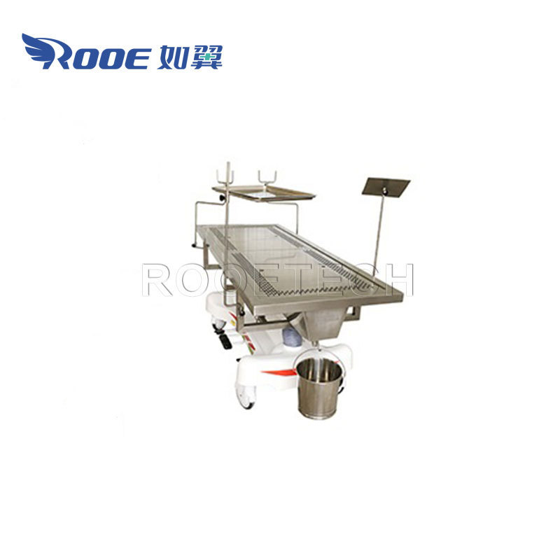 Morgue 304 Stainless Steel Human Anatomy Autopsy Table with Exhaust Pipe and Air Volume Regulating Valve