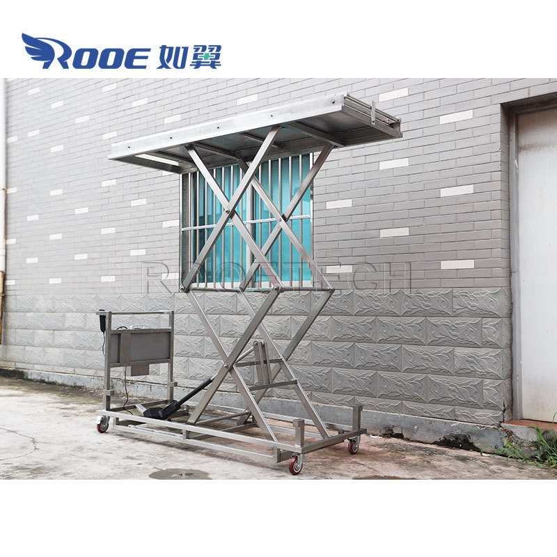 GA501A Stainless Steel Electric Cadaver Transport Cart Body Lifter for Matching Morgue Freezer