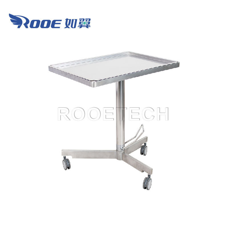 U-shaped Base Surgical Instrument Stainless Steel Hand Truck Trolley Cart with 4 Wheels