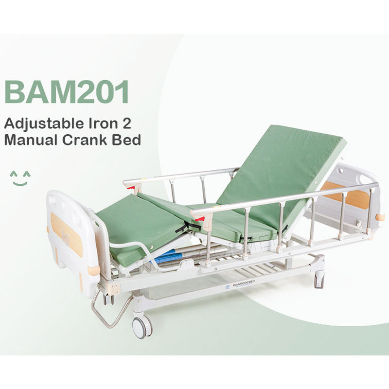 Cheap 2 Functions Cranks Manual Hospital Nursing Home Care Steel Clinic Bed