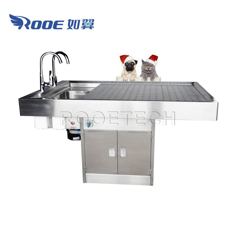 Vet Pets Animals Stainless Steel Deluxe Necropsy Dissection Anatomage Table with 8 Faucets and Water Curtain Device