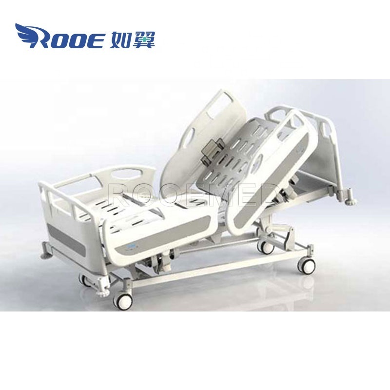 Medical 5 Functions Paralyzed Patient Electric ICU Simple Hospital Bed with Remote Control