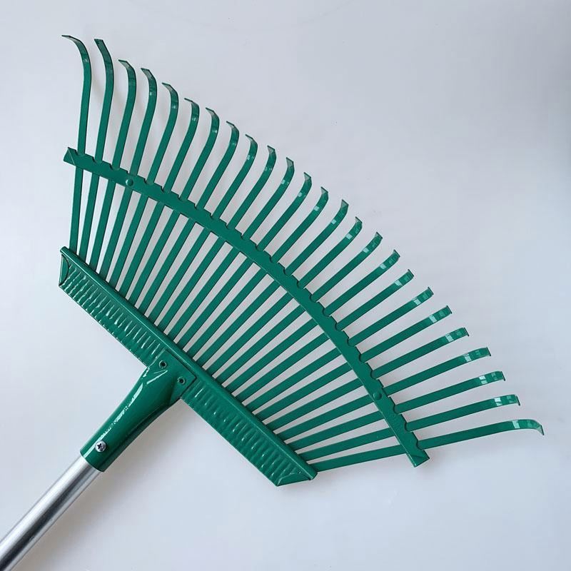 25 Curved Tines Aluminum Handle High Performance Steel Lawn Rake