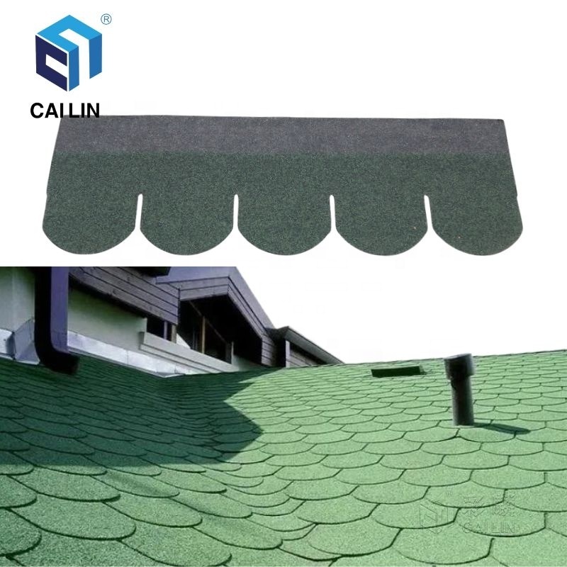 Economic Villa Building Materials Decorative Asphalt Roof Shingles Dark Green Architectural Fish Scale Fiberglass Roof Tile