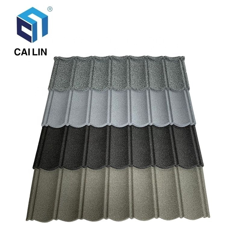 Wholesale Price Natural Jamaica Black Stone Coated Metal Roof Tiles Free Sample Interlocking Roof Shingles for USA Canada