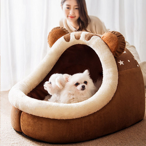 Winter Self-Warming Puppy House Cozy Sleeping Tent Cave Indoor Kitten Nest Kennel Dog Cat Bed