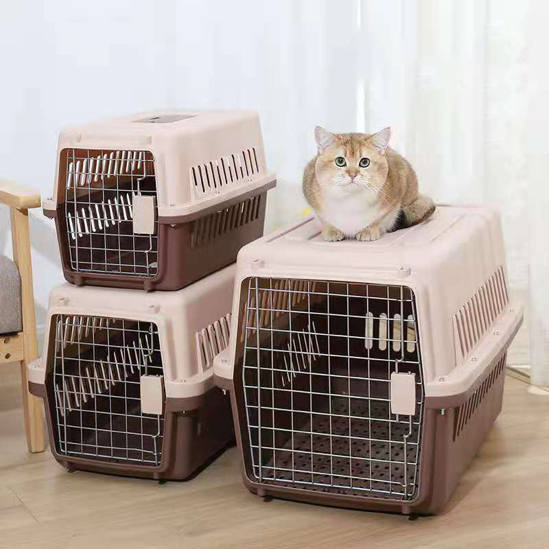 Pet Air Box Car Cat Cage Portable Cat Space Cabin Dog Size Dog Checked Air Box