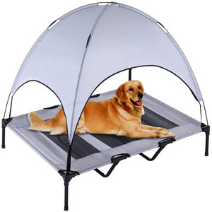 Outdoor Camping Or Beach Portable Tent-style Elevated Pet Bed Durable 1680D Oxford Fabric Pet Bed With Canopy