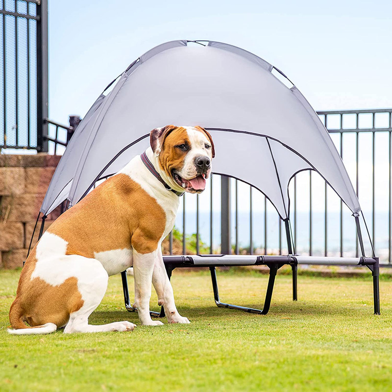 Outdoor Camping Or Beach Portable Tent-style Elevated Pet Bed Durable 1680D Oxford Fabric Pet Bed With Canopy