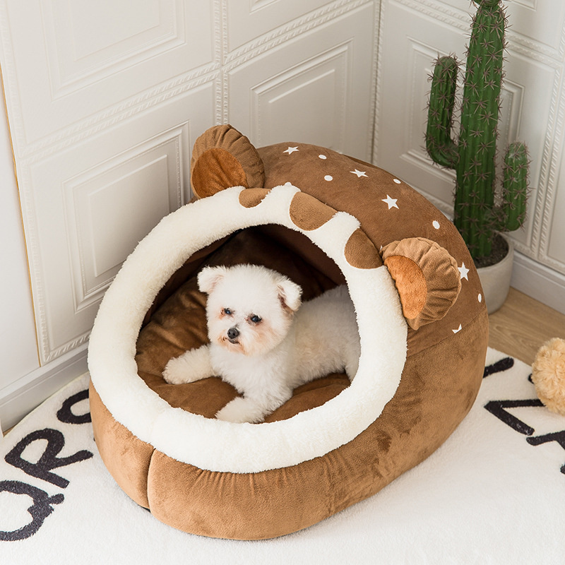 Winter Self-Warming Puppy House Cozy Sleeping Tent Cave Indoor Kitten Nest Kennel Dog Cat Bed