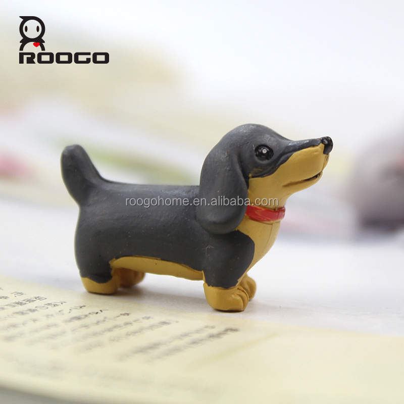 Roogo miniature garden solar lights outdoor garden christmas inflatable dachshund resin home ornament