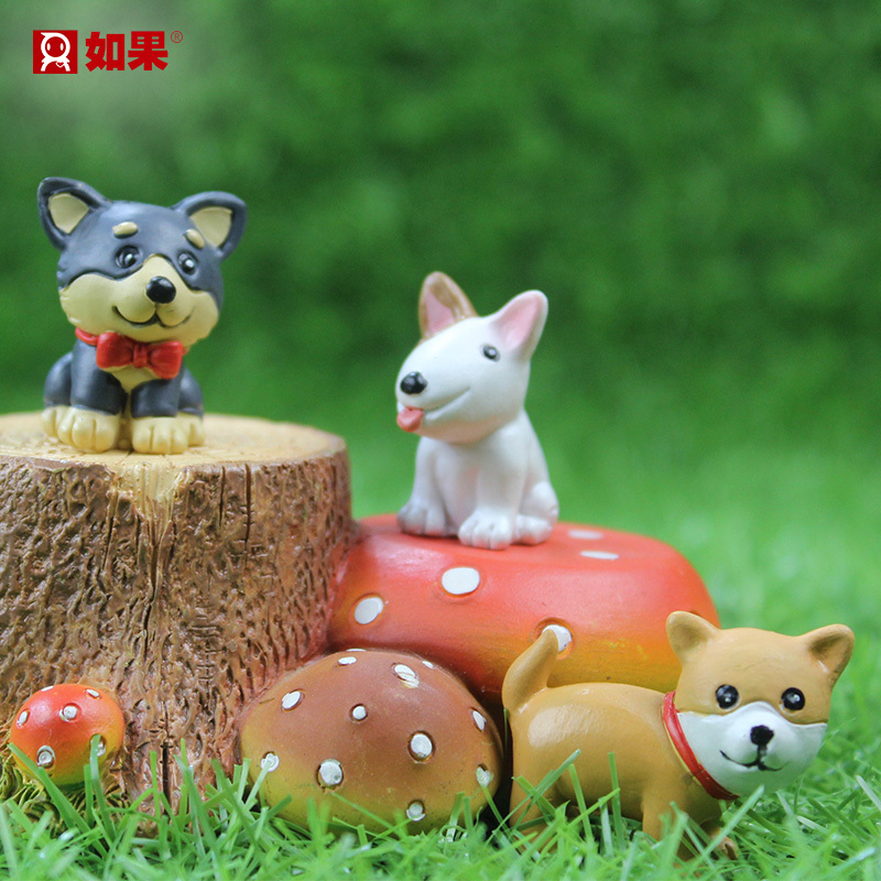 Roogo miniature garden solar lights outdoor garden christmas inflatable dachshund resin home ornament