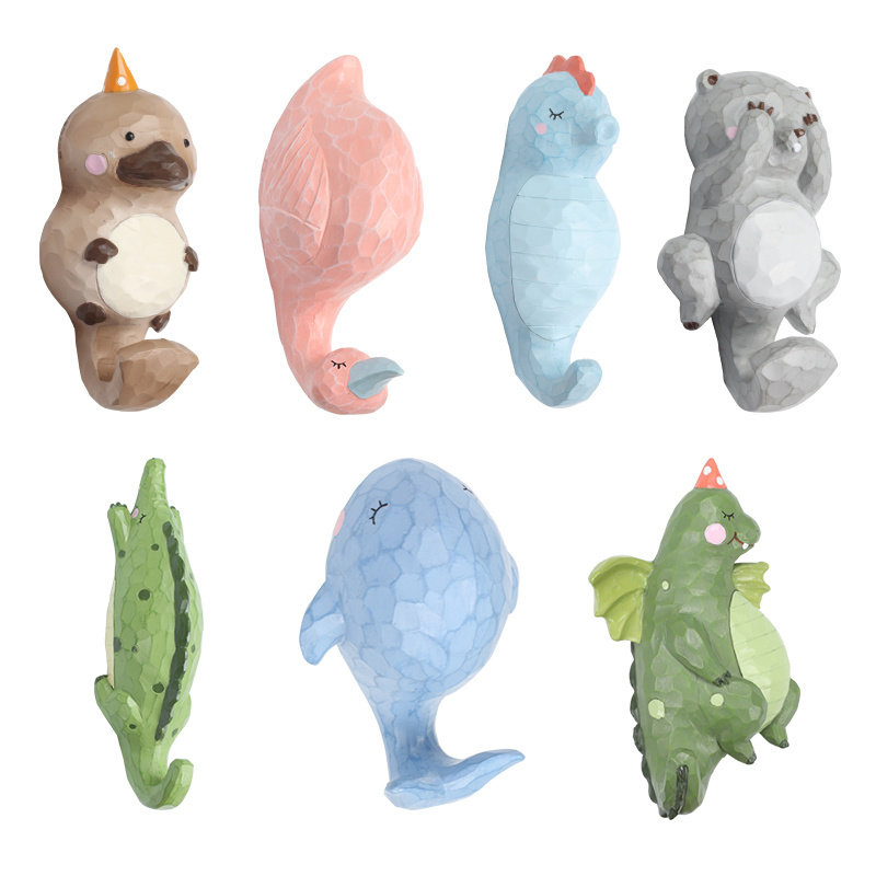 ROOGO Cute Novelty Animal Figurine Wall Mounted Utility Keys Hat Towel Hooks Nursery Decor