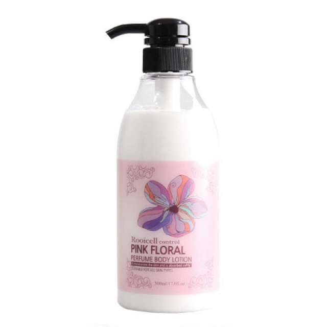 ISO22716 GMP Korean cosmetics Bath and Body skin whitening moisturizing cream  Rooicell  Pink Floral Perfume Body Lotion 500ml