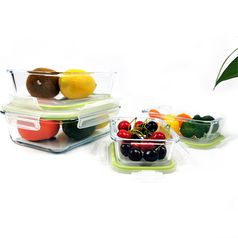 Oven Safe China Manufacturer Takeaway Glass Food Containers With Snap Locking Lid Lock