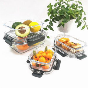 Top Sale High Borosilicate Glass Storage Food Meal Prep Containers Lunch Box With Locking Lid