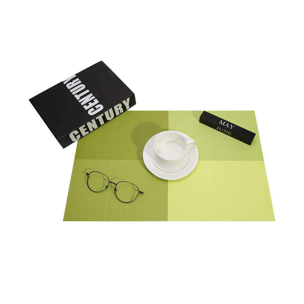 High Quality Pvc Table Mats Set For Restaurant Hotel Plastic Woven Placemat Dinner Dining Plate Dish Mat