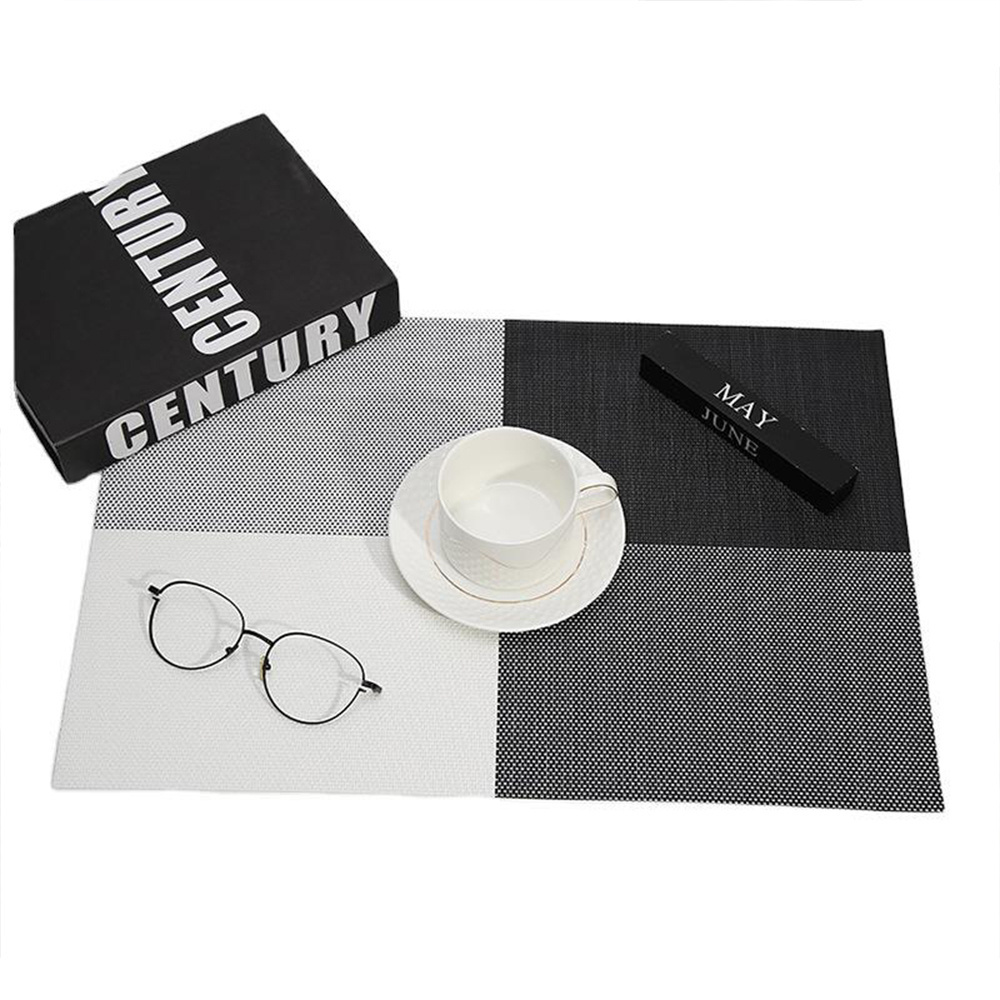 High Quality Pvc Table Mats Set For Restaurant Hotel Plastic Woven Placemat Dinner Dining Plate Dish Mat