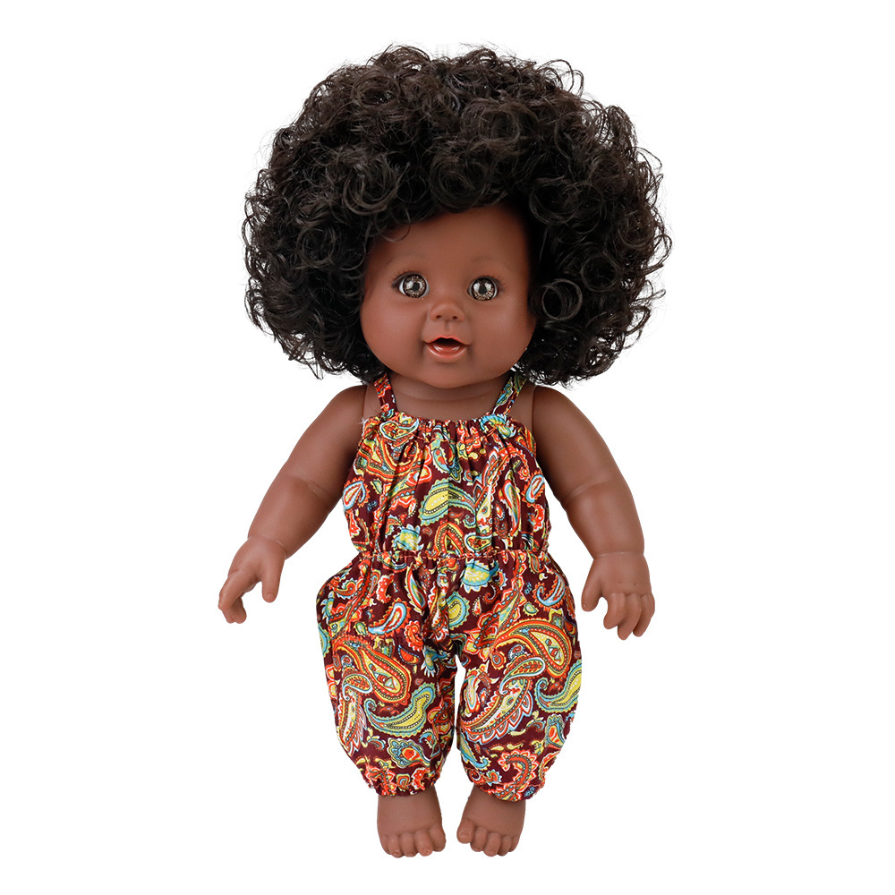 Hot sale african dolls 12 inch chucky doll very cute  black baby dolls with shaggy curls