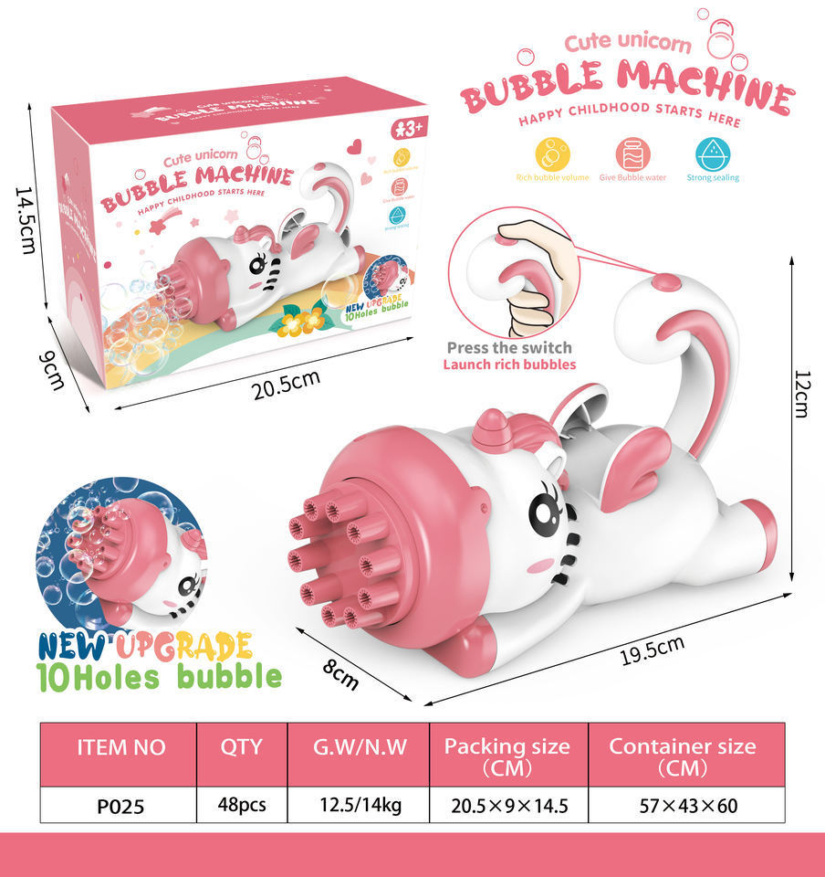 Wholesale Cute Cartoon 10 Holes Mini Soap Bubble Machine Plastic Bubbles Toys for Kids