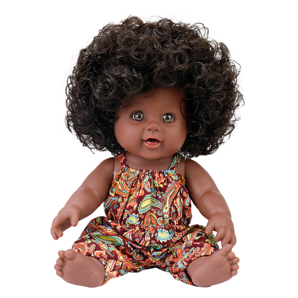 Hot sale african dolls 12 inch chucky doll very cute  black baby dolls with shaggy curls