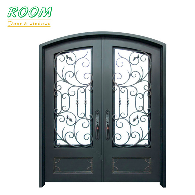 Simple iron grill front door design