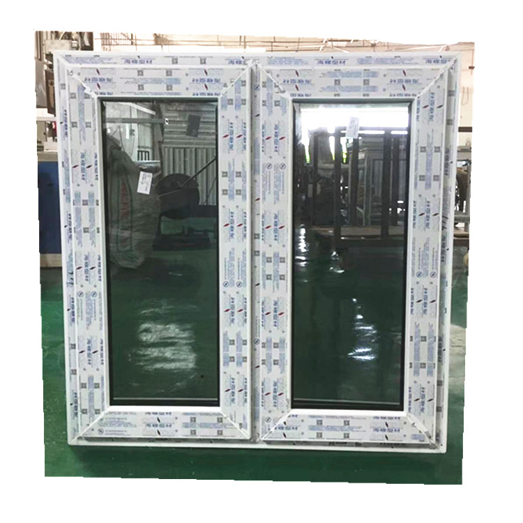 Hurricane Impact	pvc casement window tinted grey tempered glass with screen net at the lowest price in China