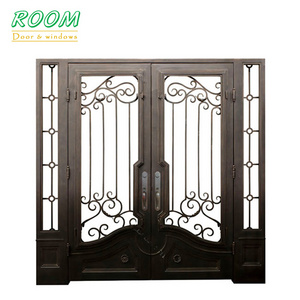 Simple iron grill front door design