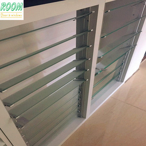 Aluminium glass louver windows with adjustable glass blades