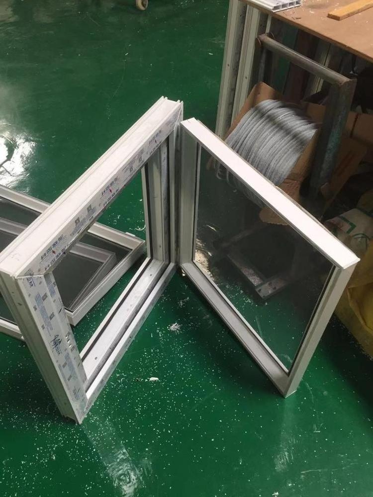 Hurricane Impact	pvc casement window tinted grey tempered glass with screen net at the lowest price in China