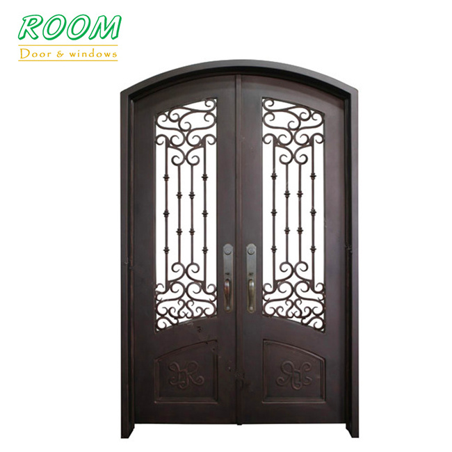 Simple iron grill front door design