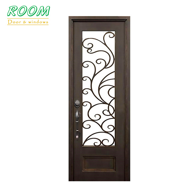 Simple iron grill front door design