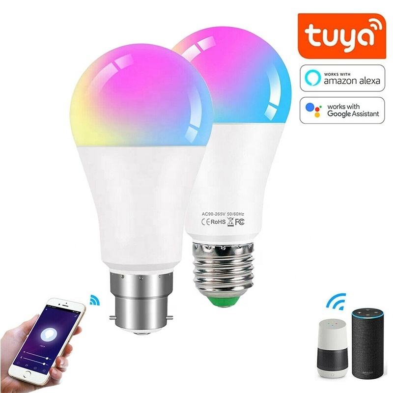 Factory C37 GU10 5W Smart Bulb A60 A65 9W 10W 11W E27 B22 RGB Smart Wifi LED Bulb Light