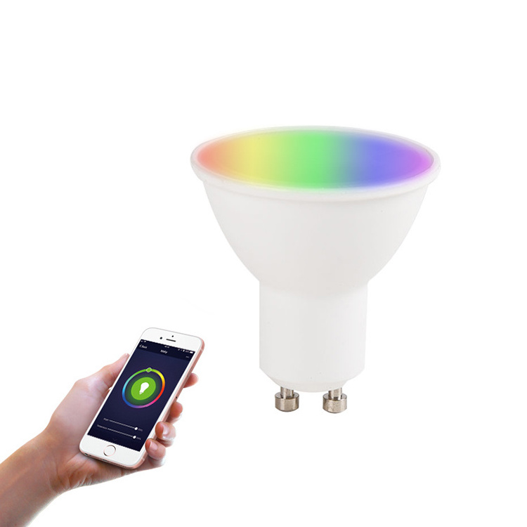 Factory TUYA Smart Life Smart Led Light Color Changing RGB Wifi Bulb 5W GU10 LED Spotlight