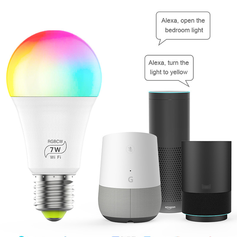 Led Wifi Alexa Smart Led Light Bulb Google Tuya Rgb Smart Life App Wifi Light 9W Lamp E26 E27 B22