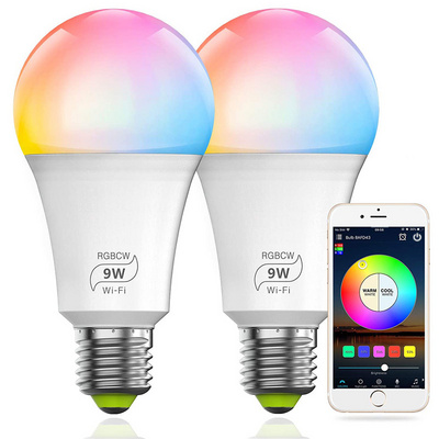 Led Wifi Alexa Smart Led Light Bulb Google Tuya Rgb Smart Life App Wifi Light 9W Lamp E26 E27 B22