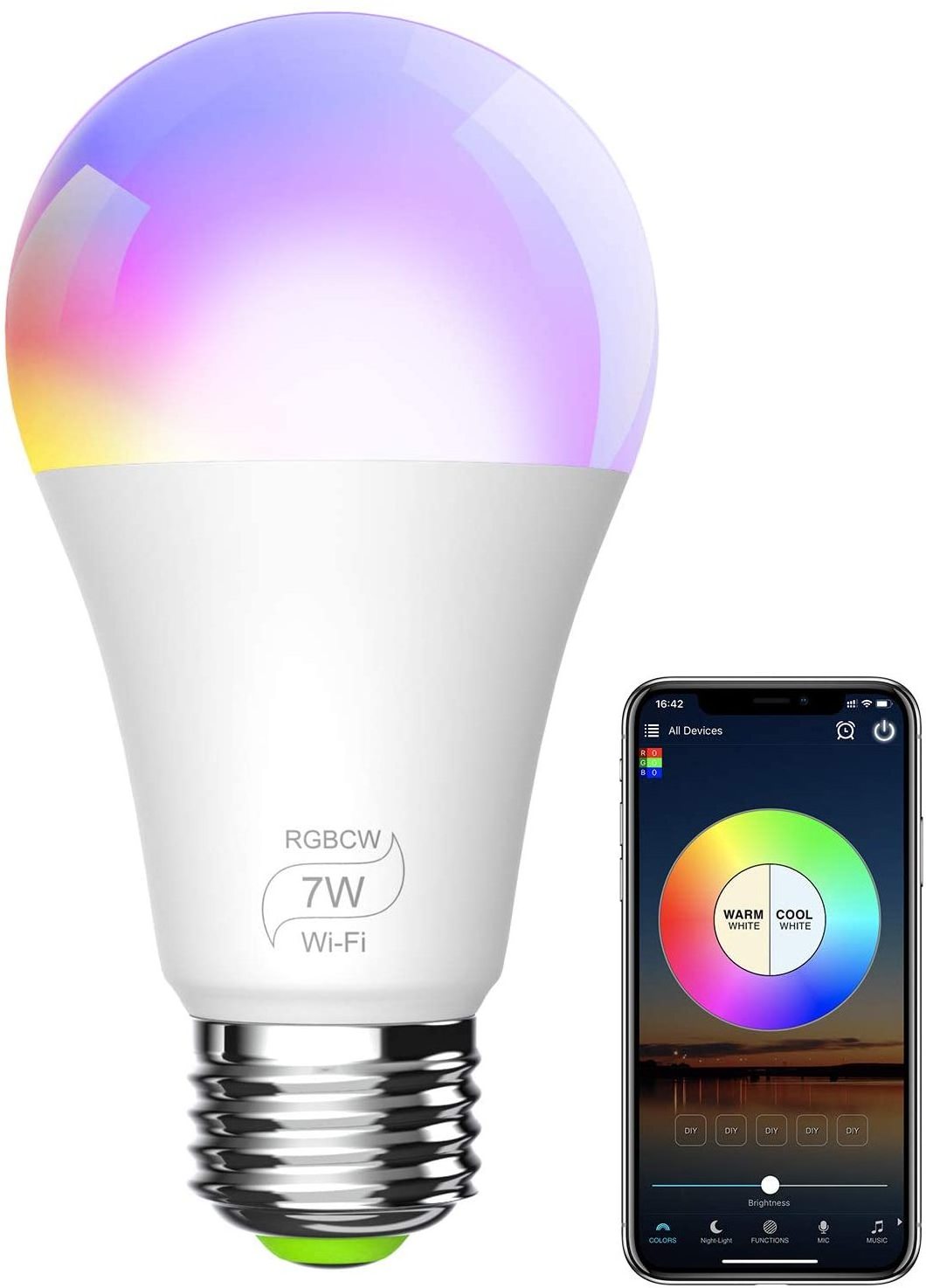 Led Wifi Alexa Smart Led Light Bulb Google Tuya Rgb Smart Life App Wifi Light 9W Lamp E26 E27 B22