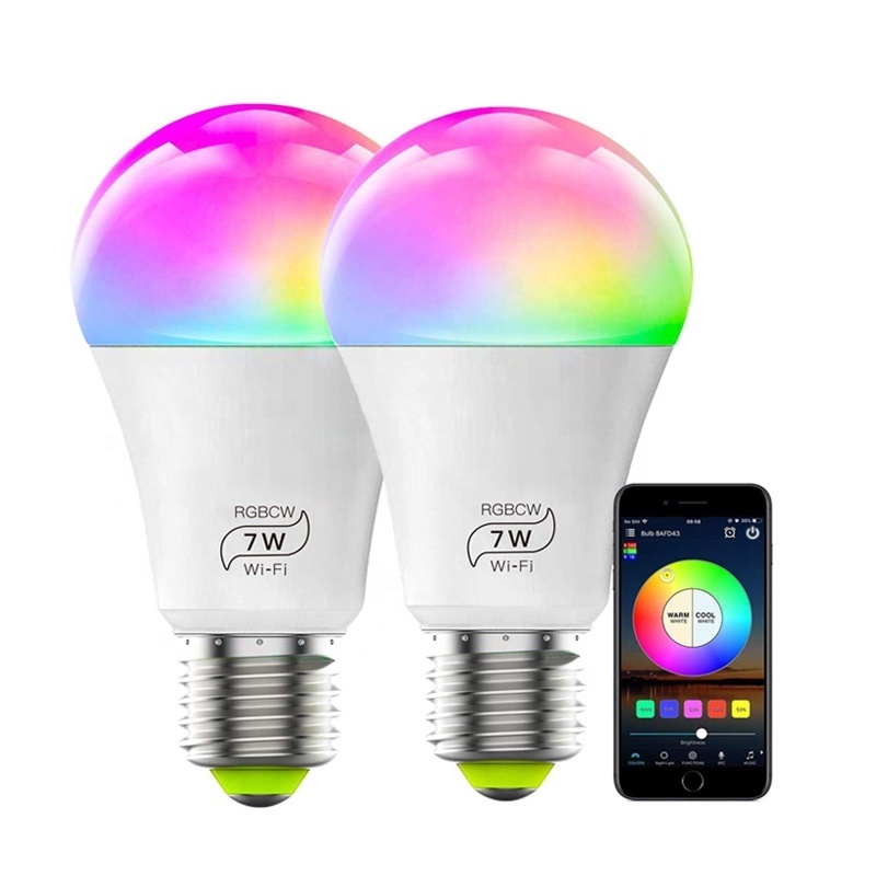 Tuya Smart E12 E14 E27 Smart WiFi LED Light Bulb RGB Color Changing Bulb compatible with smart life tuya app