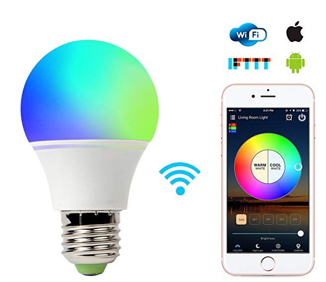 Factory Stock Led Wifi Bulb 9 watt with Remote Control Dimmable Rgb Smart Bulb